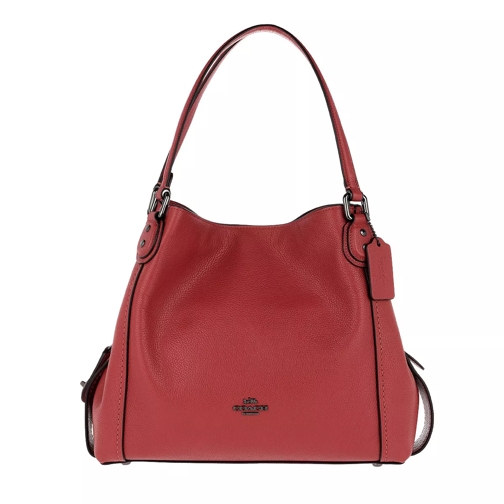 Coach Polished Pebble Leather Edie 31 Shoulder Bag Washed Red Hobo Bag