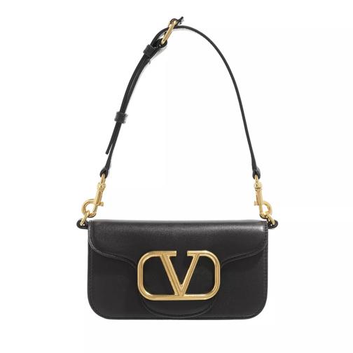 Valentino Garavani V Logo Messenger Bag Calfskin Black Minitasche