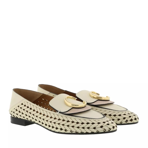Chloé The C Logo Loafers Leather White Mocassino