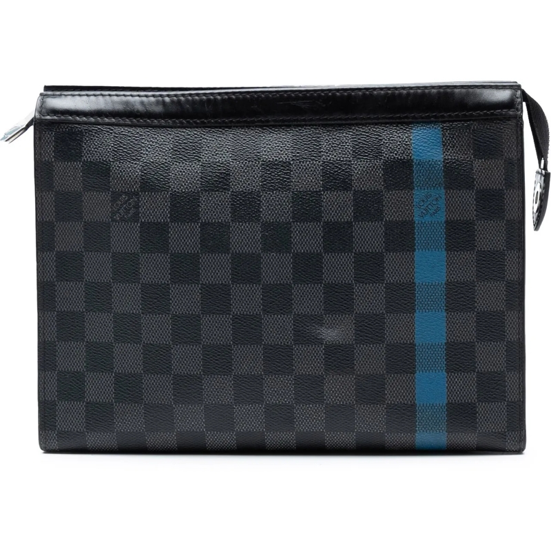 Louis Vuitton Clutch Damier Graphite Stripe Pochette Voyage MM schwarz