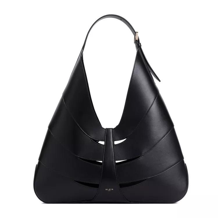 Alaia Shopper - Delta Black Leather Hobo Bag - Gr. unisize - in Schwarz - für Damen