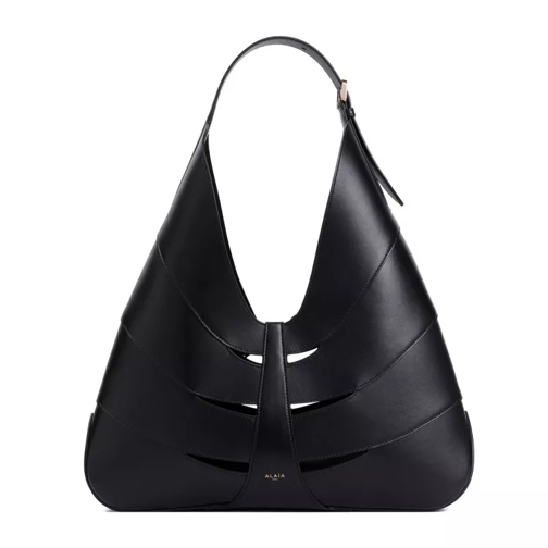 Alaia Sac à bandoulière Delta Black Leather Hobo Bag Black