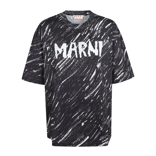 Marni T-Shirts Organic Cotton Jersey T-Shirt Black