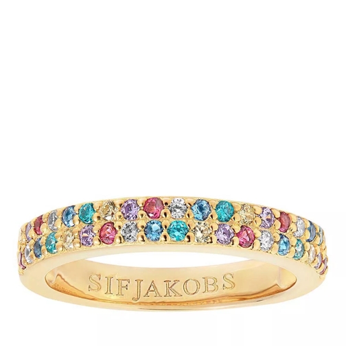 Sif Jakobs Jewellery Corte Due Ring Multicoloured Zirconia 18K Gold Plated Eternityring