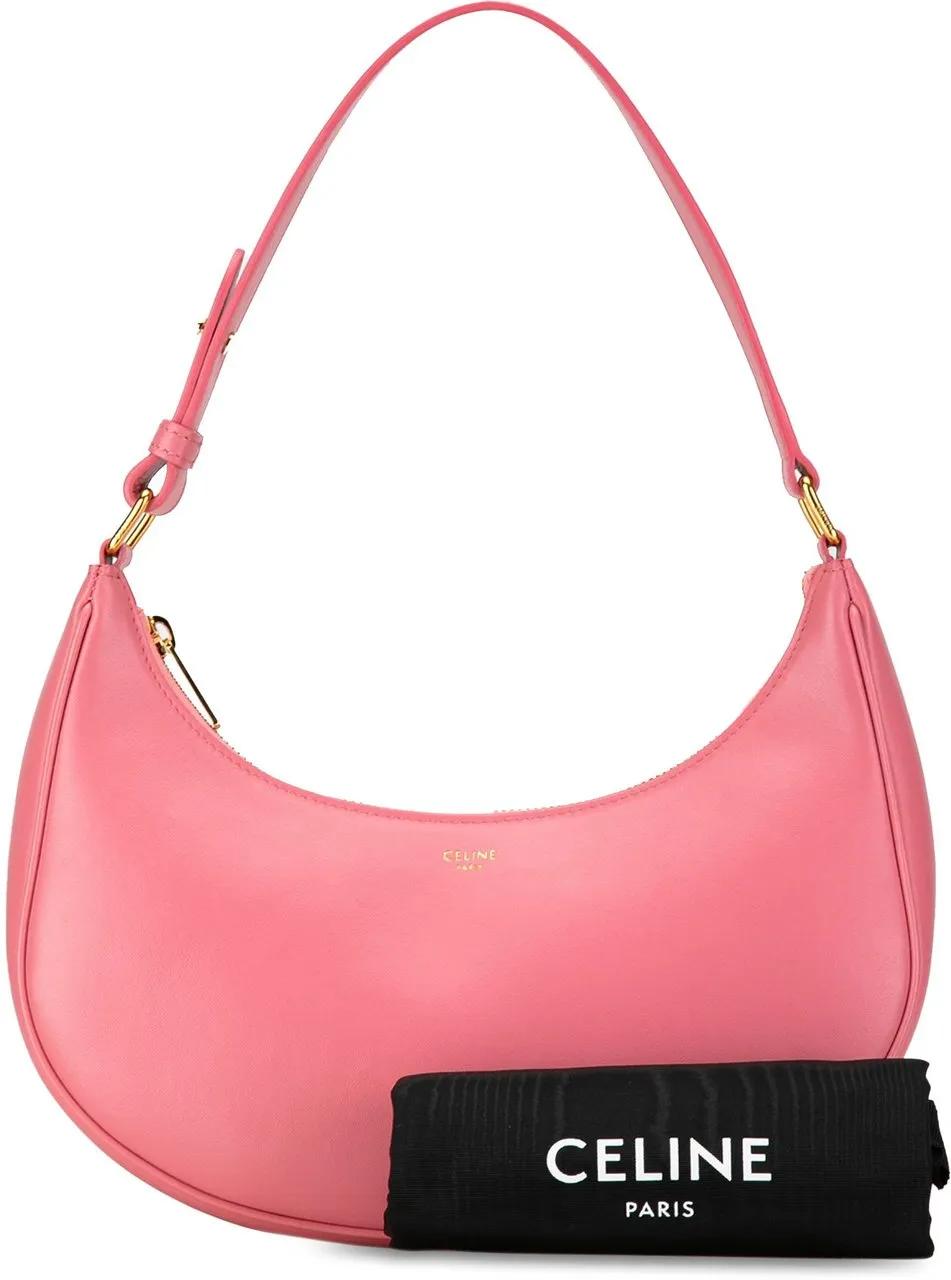 Celine Hobo bags 2021 Leather Ava Shoulder Bag in poeder roze