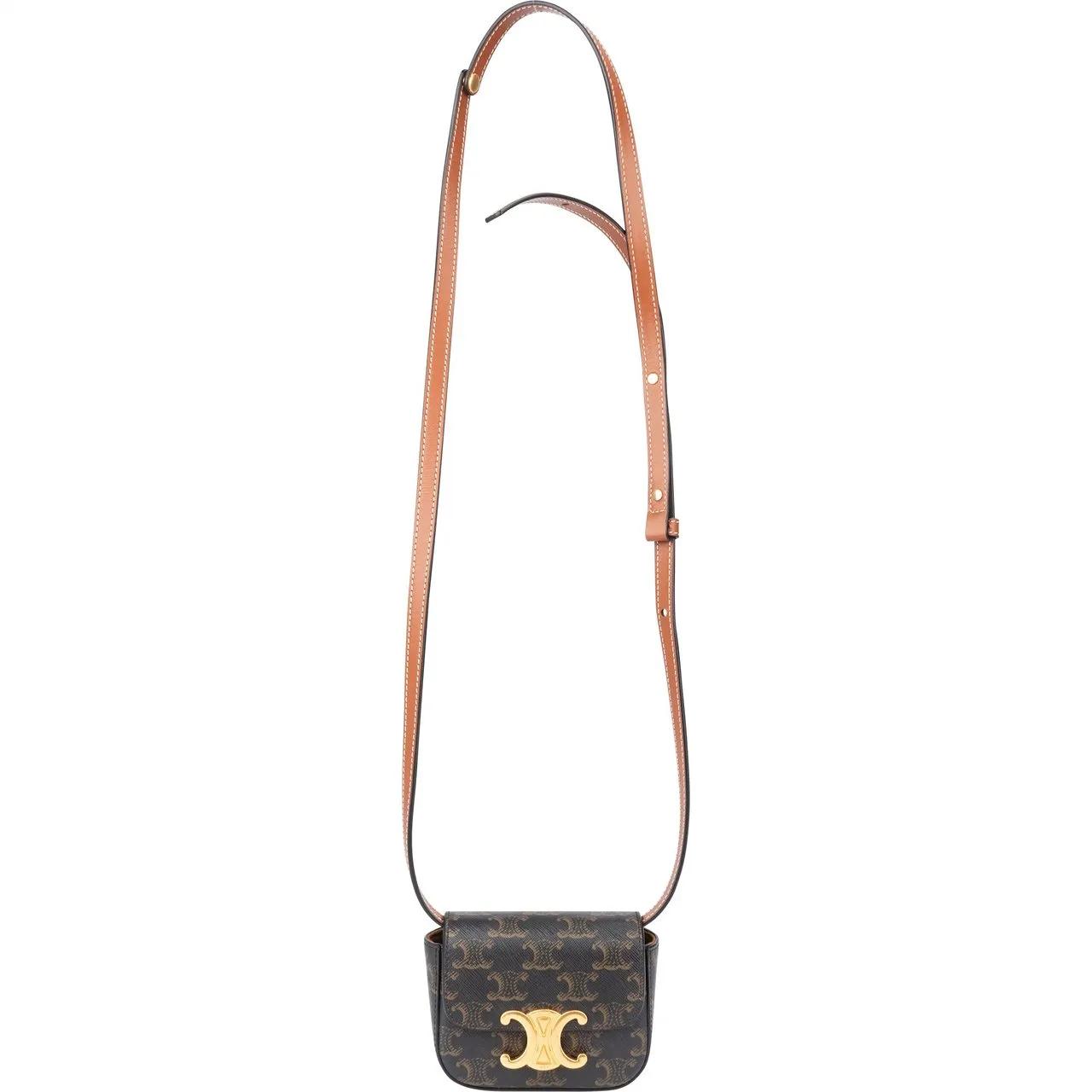 Thumbnail - Celine Crossbody Bags - Celine Macadam Monogram Mini Triomphe Crossbody Ba - Gr. unisize - in Braun - für Damen