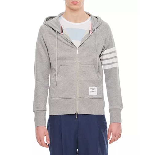 Thom Browne Classic Full Zip Hoodie Grey 