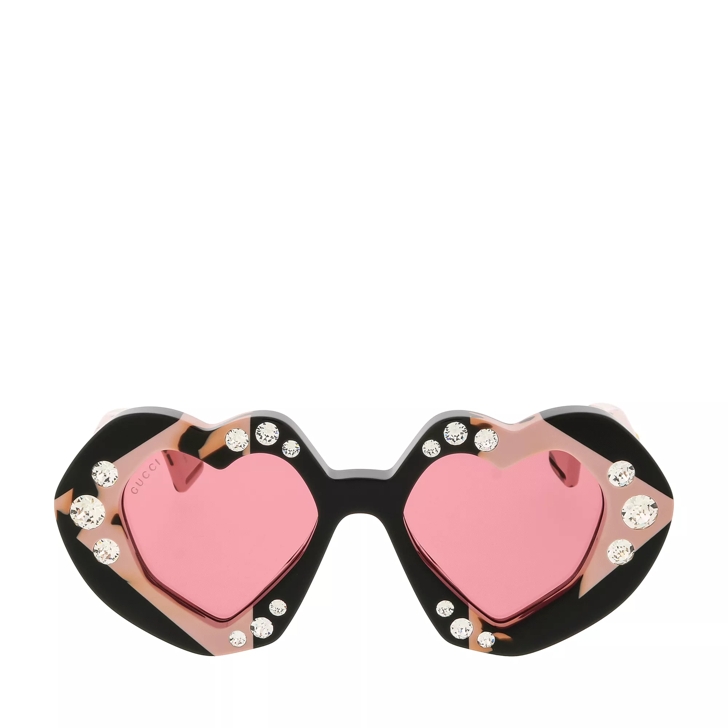 Gucci heart hot sale sunglasses black