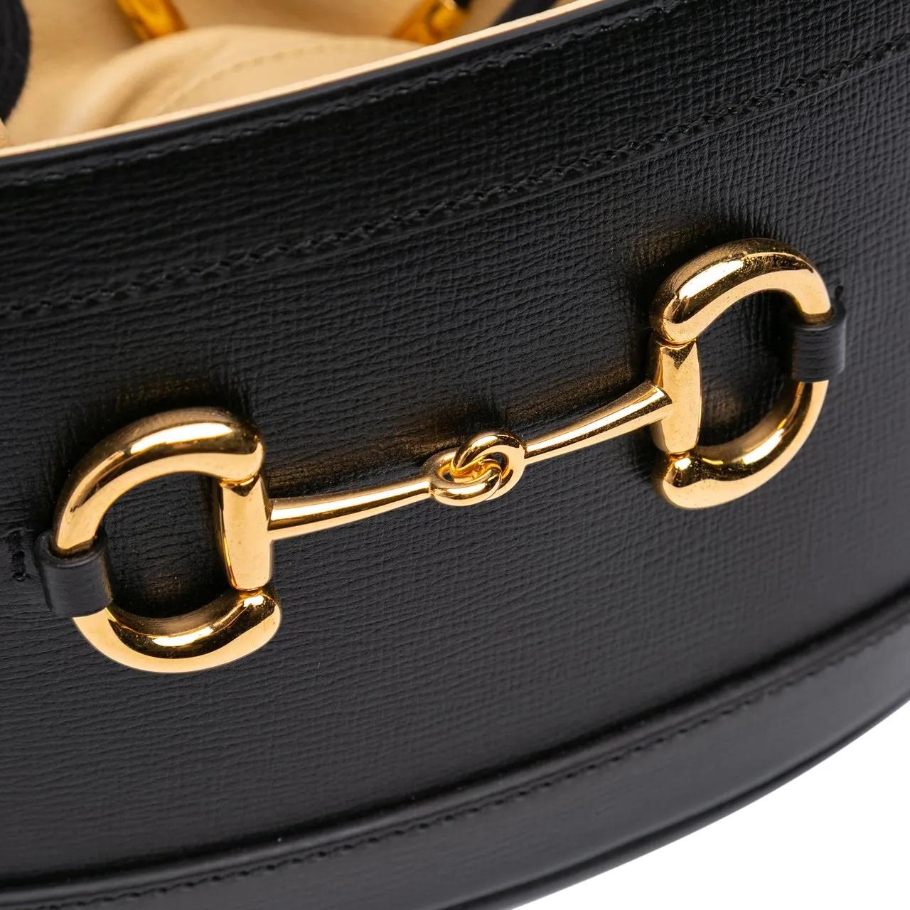 Thumbnail - Gucci Hobo Bags - Leather Horsebit 1955 Bucket Bag - Gr. unisize - in Schwarz - für Damen