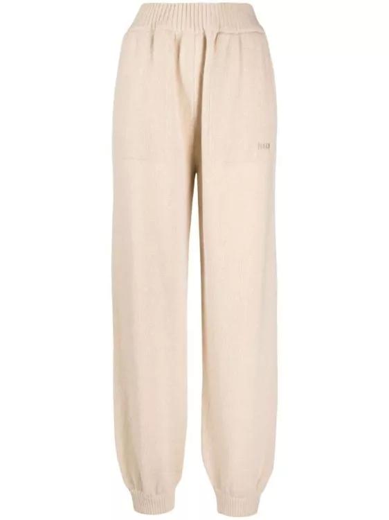 MSGM - Beige Embroidered-Logo Knitted Track Pants - Größe XS -