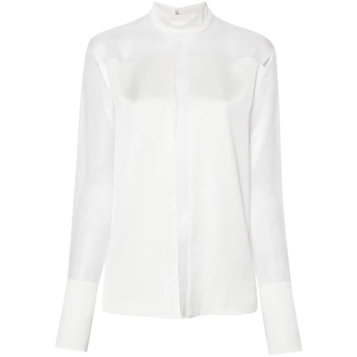 Genny Blusen White Silk Satin Shirt White