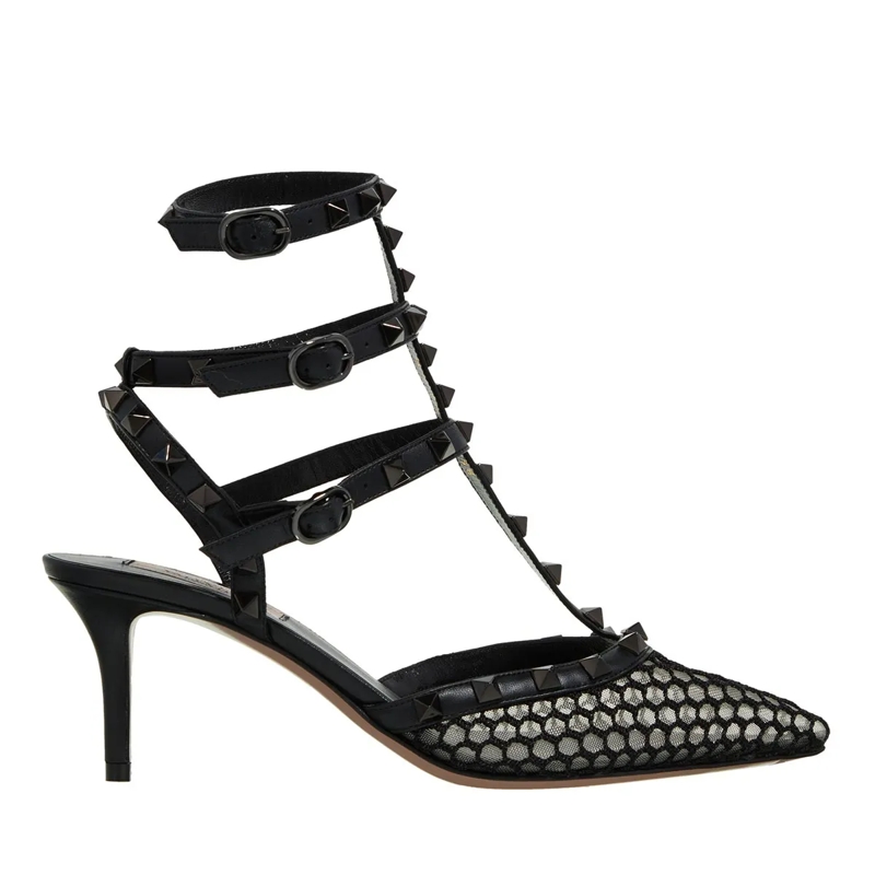 Valentino Garavani Pumps Ankle Strap Rockstud 65 Black Studs Black