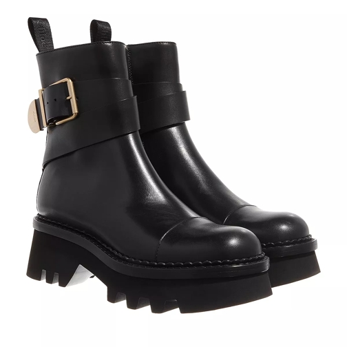 Chloé Owena Ankle Boots Smooth Leather Black Stiefelette