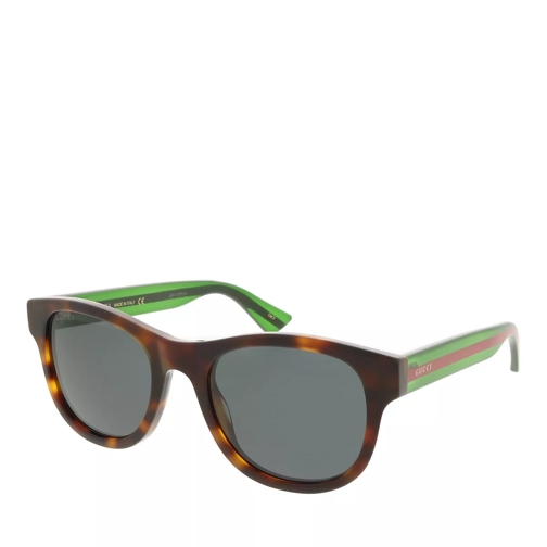 Gucci GG0003Sn-003 52 Acetate Havana-Green-Grey Sonnenbrille
