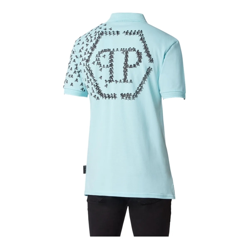 Philipp Plein Top Poloshirt Skull&Bones hell-blau(Image 2)