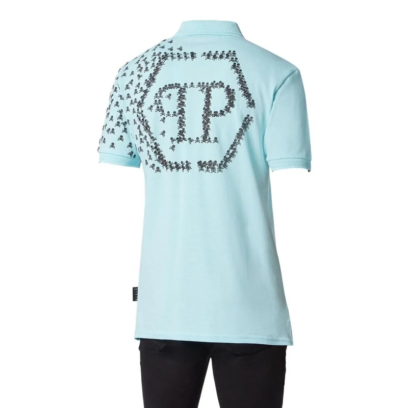 Philipp Plein Poloshirt Poloshirt Skull&Bones hell-blau(Image 2)