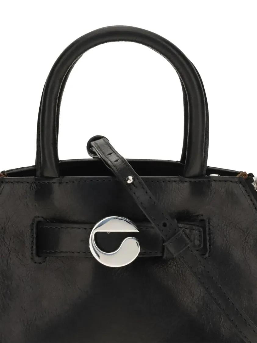 Thumbnail - Coperni Crossbody Bags - Trapezoidal Black Handbag With Circular Clasp And - Gr. unisize - in Schwarz - für Damen