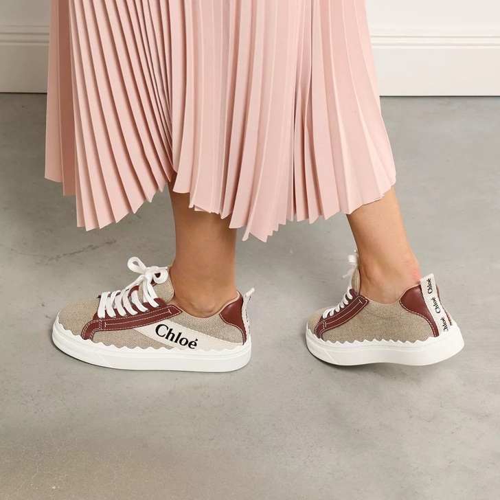 Chloé Lauren Sneakers White Brown | Low-Top Sneaker