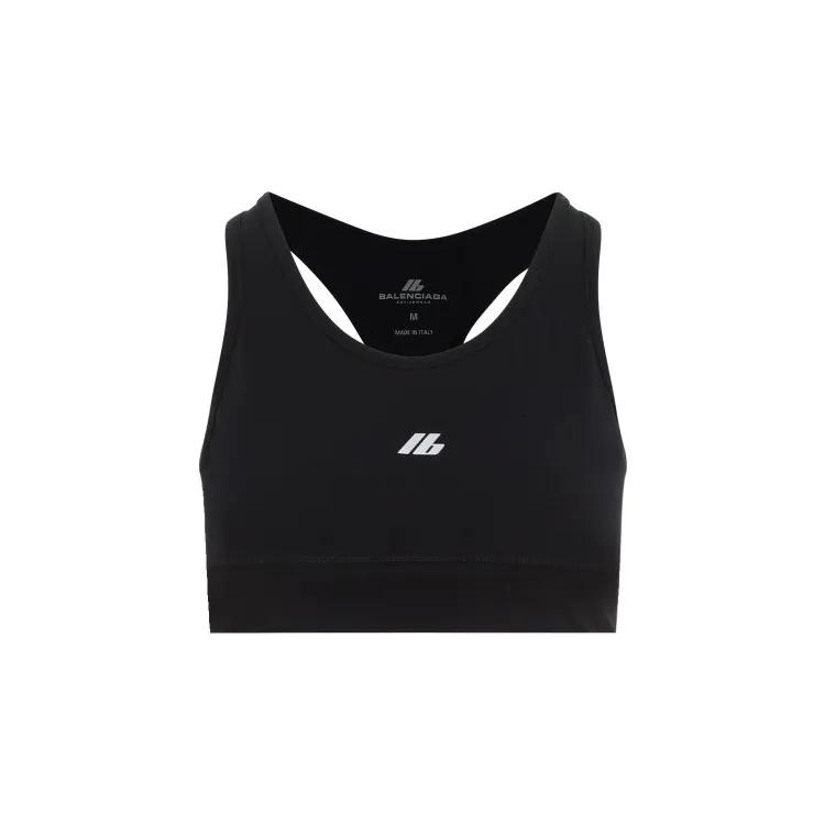 Balenciaga - Black Reflective Sports Bra - Größe L - schwarz