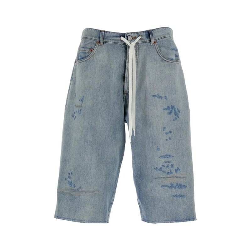 MM6 Maison Margiela Casual Shorts Denim Cut-Off Trousers Blue