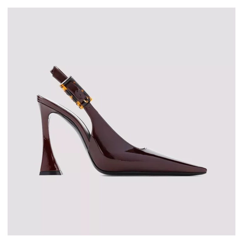 Saint Laurent Pumps Stone Sevilla Brown Patent Leather Pumps Brown(Image 3)