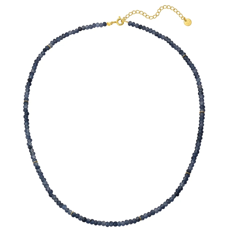 Glanzstücke München Mittellange Halskette Sterling Silber Halskette Chalcedon blau(Image 2)