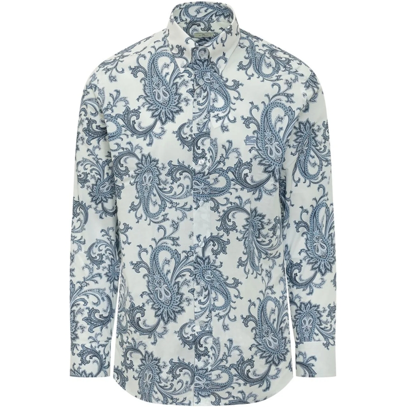 Etro Legeres Oberteil Camicia Paisley Con Logo Ricamato weiß