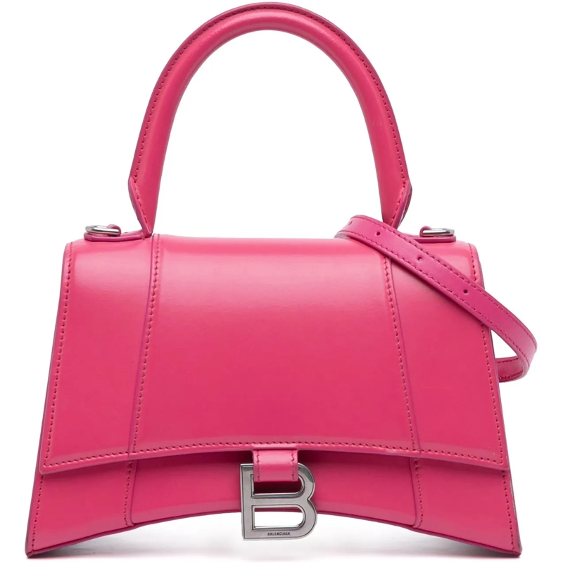 Balenciaga Schultertasche Small Shiny Box Calfskin Hourglass Satchel rose