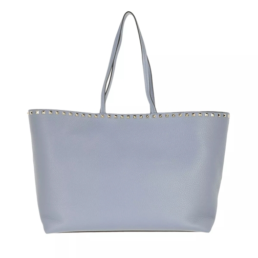 Valentino Garavani Rockstud Studded Shopping Bag Leather Light Blue Sac à provisions