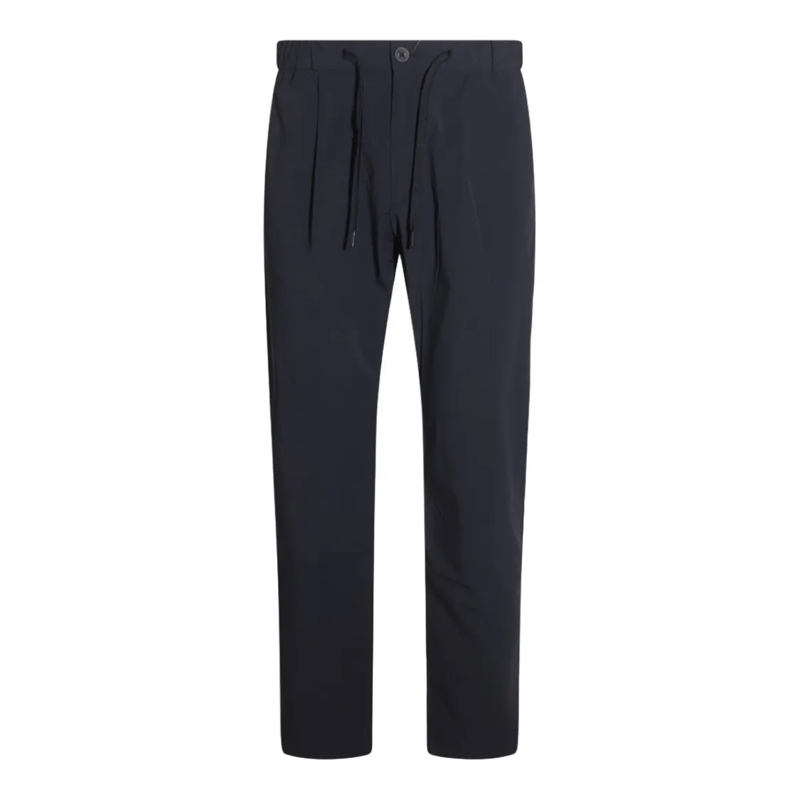 Herno Anzugshose Tailored Blue Trousers With Button Closure And Ela Black
