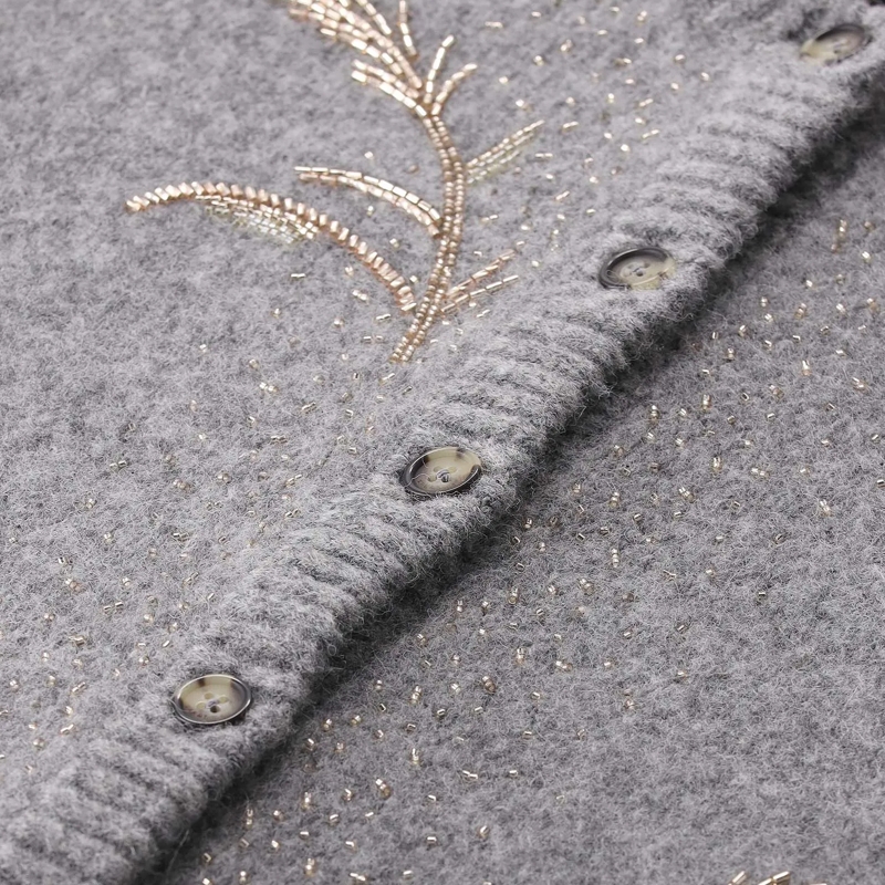 Rag & Bone Cardigan Strickjacke mit Schmucksteinen grau(Image 3)