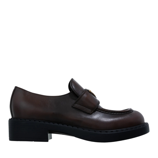 Prada Loafer Triangle Logo Loafer Dark Brown