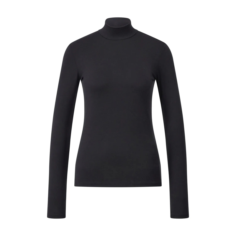 WEEKEND Max Mara T-Shirt Langarmshirt Multif mit Stehkragen schwarz