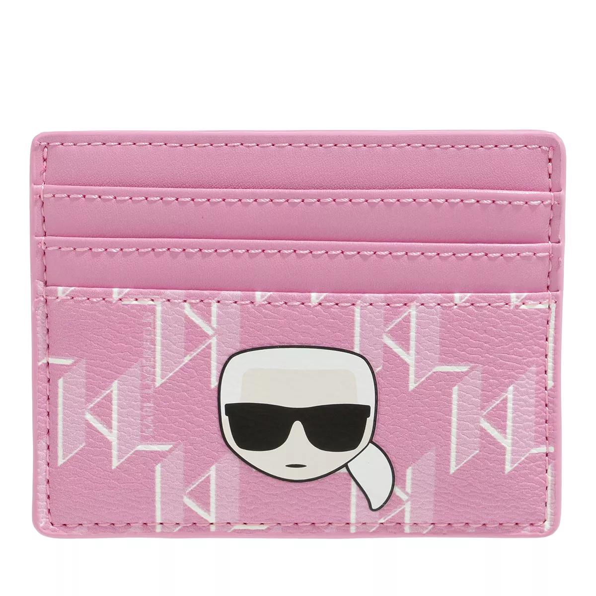 Karl Lagerfeld K/Ikonik Cc Monogram Card Holder Pink Multi Kartenhalter