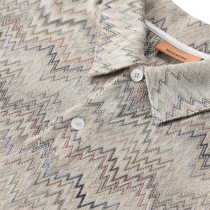 Missoni Polohemd Poloshirt mit Muster beige(Image 3)