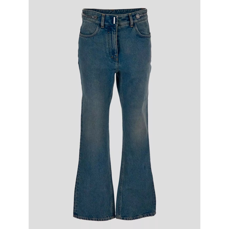 Givenchy Jeans à jambe droite Light Blue Bootcut Jeans With 4G Detail In Vintage Blue