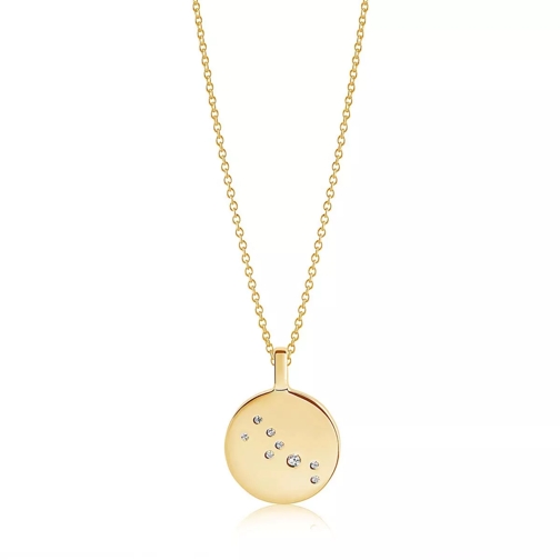 Sif Jakobs Jewellery Zodiaco Taurus Pendant White Zirconia 18K Gold Plated Mittellange Halskette