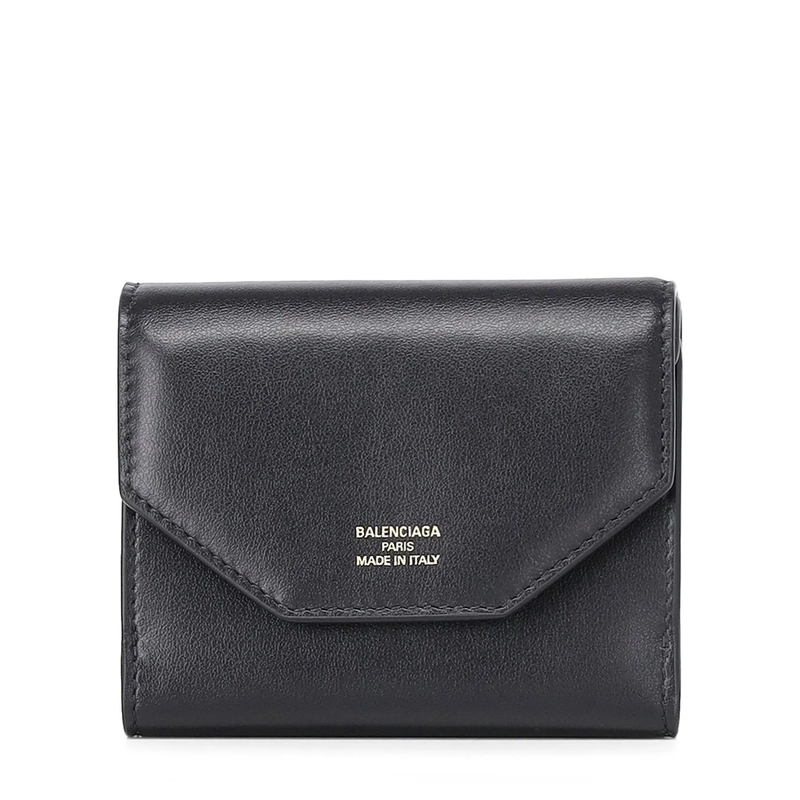 Balenciaga Portemonnaie mit Überschlag Portemonnaie aus Kalbsleder schwarz