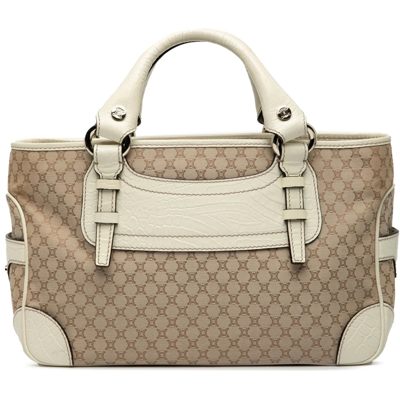 Celine Tote Macadam Canvas Boogie Handbag braun