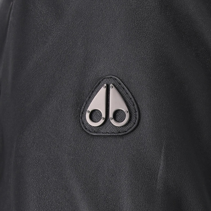 Moose Knuckles Veste en cuir Lederjacke Toba schwarz(Image 6)