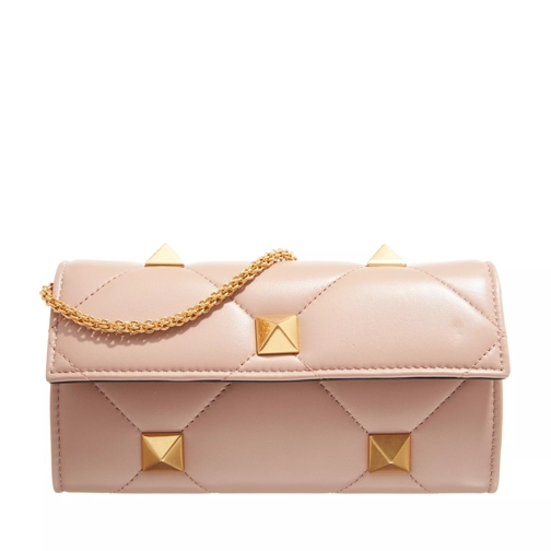 Valentino Garavani Roman Stud Quilted Nappa Wallet On Chain Rose Cannelle Wallet On A Chain