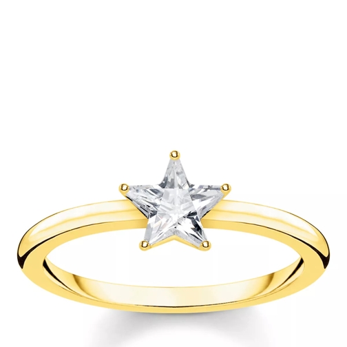 Thomas Sabo Ring Sparkling Star Gold Solitaire Ring