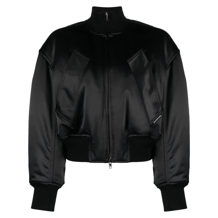 Alexander Wang Logo Tag Padded Bomber Jacket Black Bomberjacken