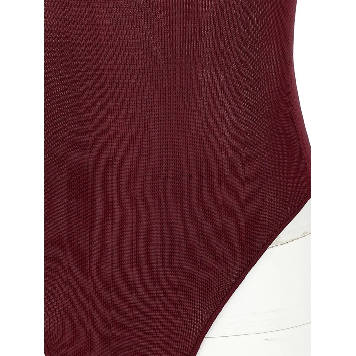 インナー・ルームウェアその他 SELF PORTRAIT Viscose knit bodysuit (PF25113TBU BURGUNDY) Burgundy Viscose Knit Bodysuit – self-portrait
