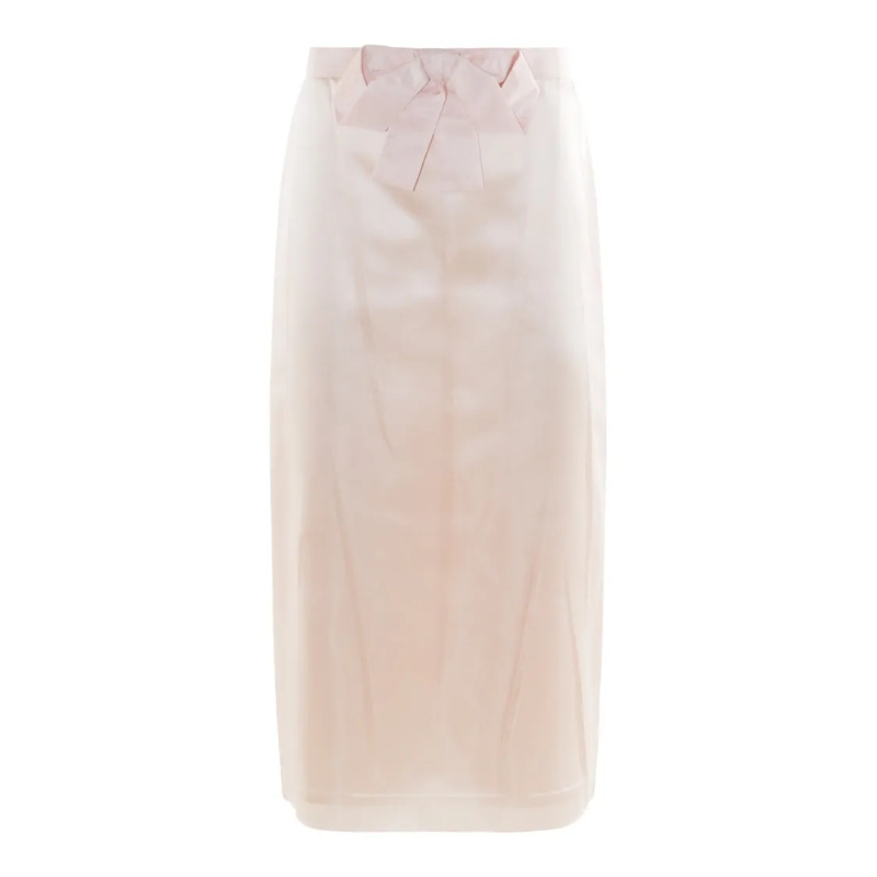 Valentino Garavani Midirok Champagne Silk Skirt Neutrals