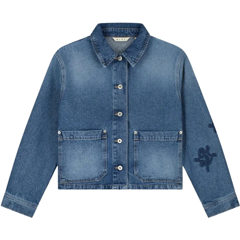 ØLÅF Trenchcoat Olaf Monogram Denim Jacket Spijkerjassen Blauw W22 blau