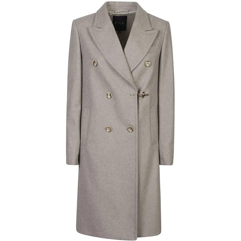 Fay Veste de transition Double Breasted Coat Nude & Neutrals beige