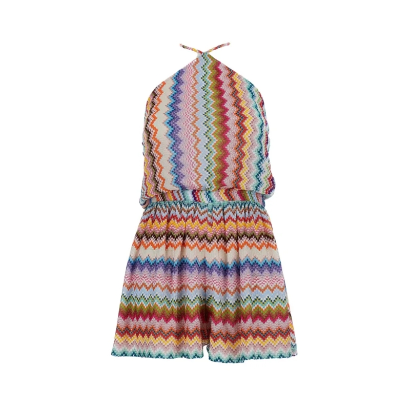 Missoni Jumpsuit Multicolor Zigzag Pattern Short Jumpsuit Multicolor