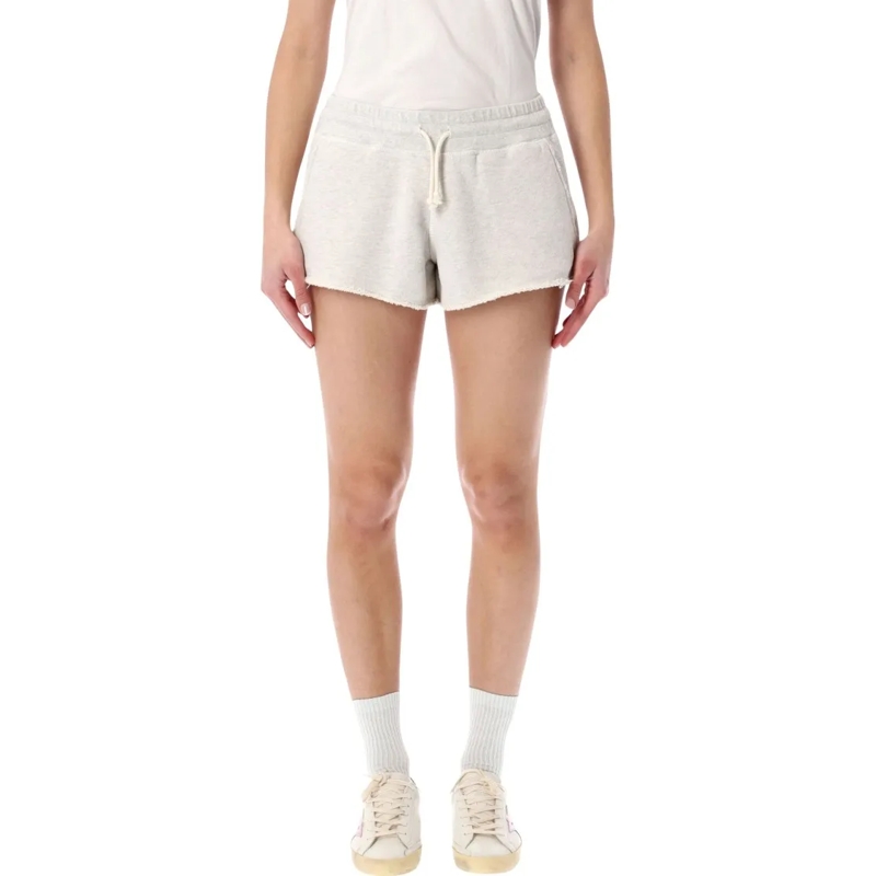 Golden Goose Casual Shorts Vintage Grey Melange Sweat Shorts White