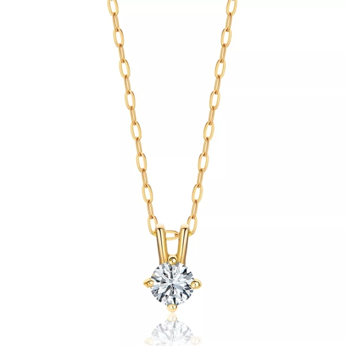 BELORO Necklace Cubic Zirkonia 9KT (375) Yellow Gold Short Necklace